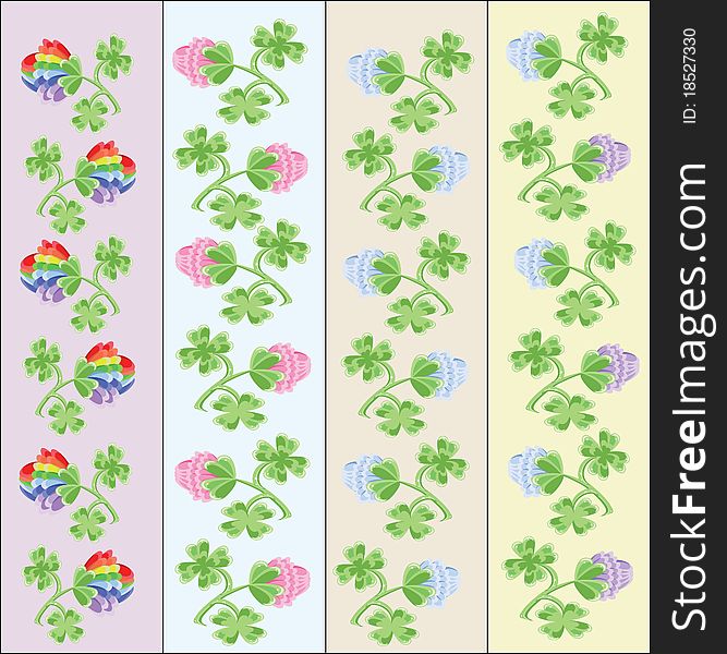 Borders with flowers of the clover. Borders with flowers of the clover