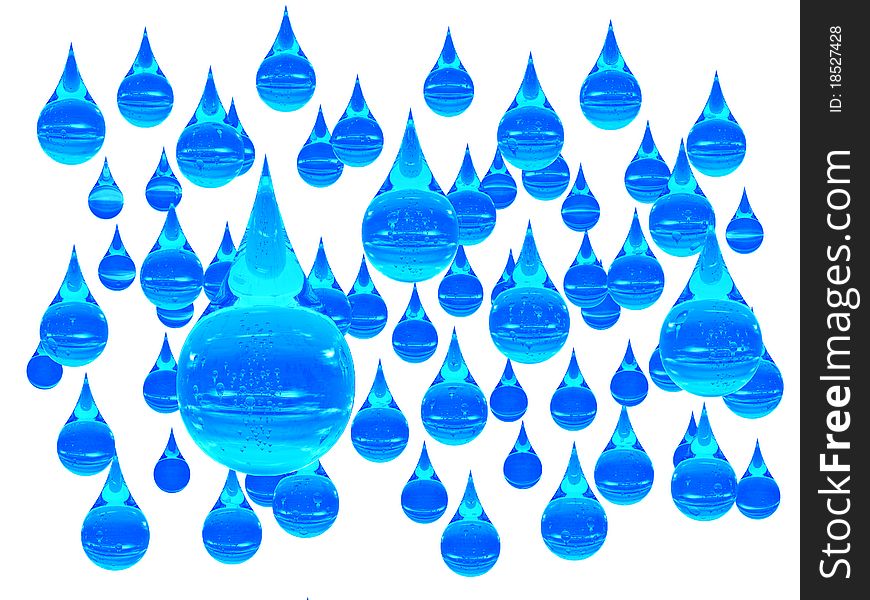 Blue drop on a white background. Blue drop on a white background