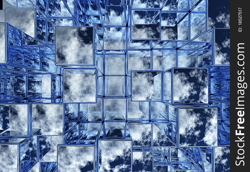 Abstraction of the mirrored cubes