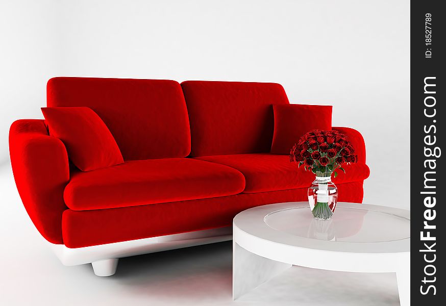 Interior Design With A Sofa And A Table