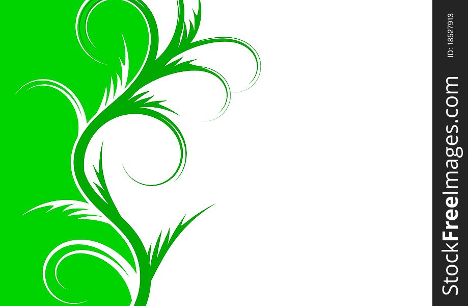 Green floral background decoration illustration