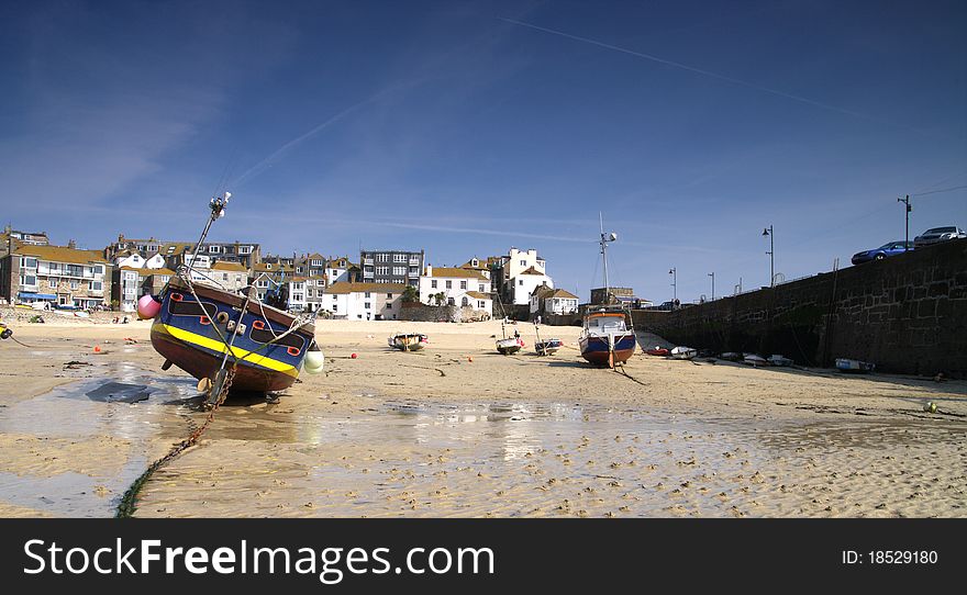 Traditional Fishing boat on St Ives Beach. Traditional Fishing boat on St Ives Beach