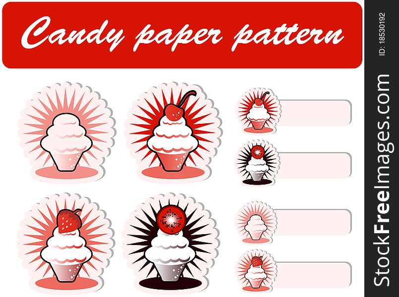 Candy Paper Pattern and Sickers emblems