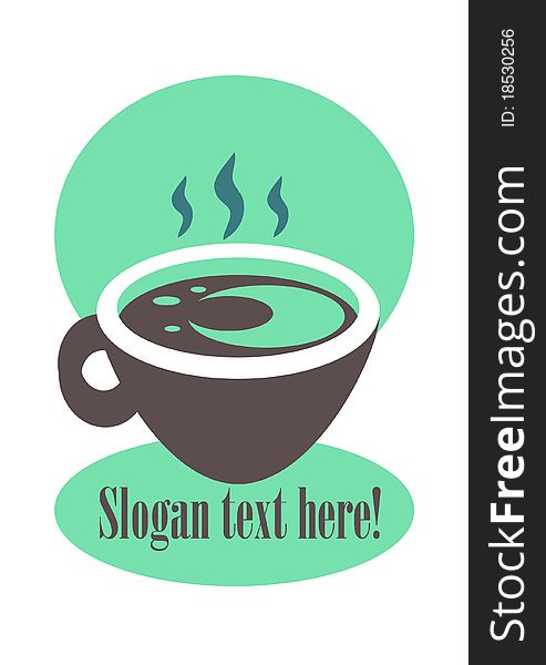 Coffee Cup Sign Label place for company name and slogan