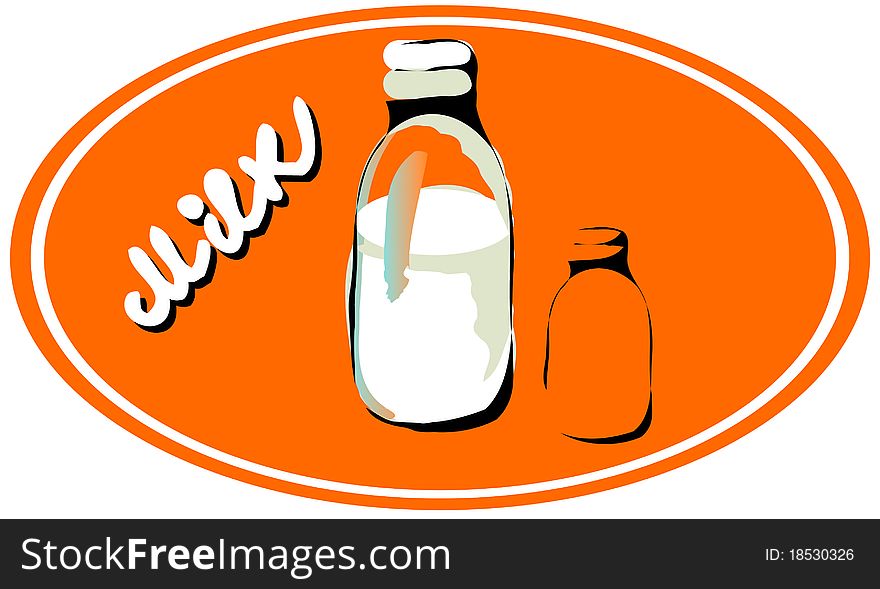 Milk emblem hand drawn illustration