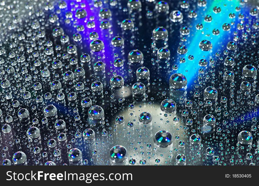 Fantastic drops of water on glass