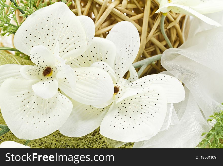 Flower decoration arrangement isolated on white background