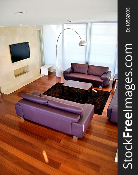 Fully furnished living room and a modern. Fully furnished living room and a modern