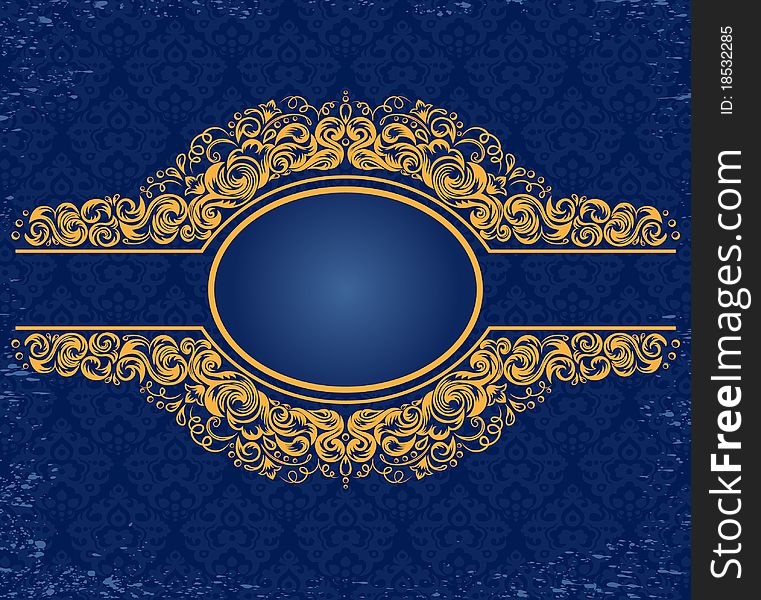Blue and gold background with patterns. Blue and gold background with patterns