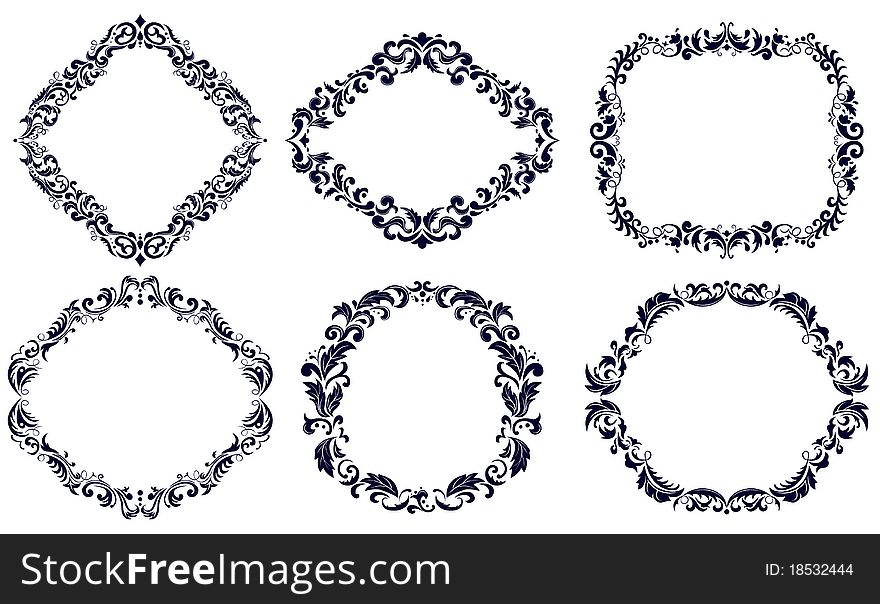 Set of frames in the Baroque style. Set of frames in the Baroque style