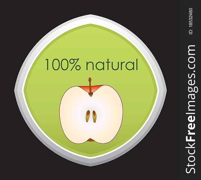 Hundred percent natural with apple