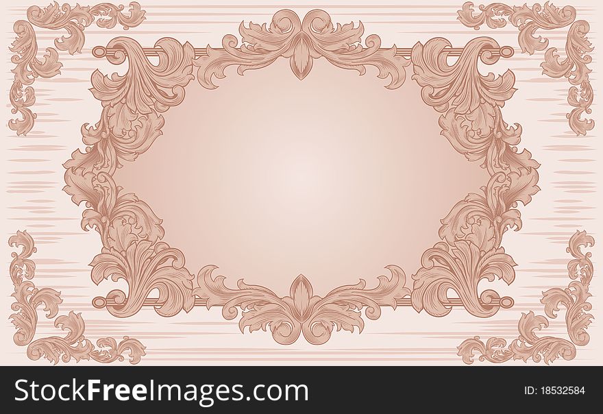 Ornate vintage frame , light tone, Renaissance