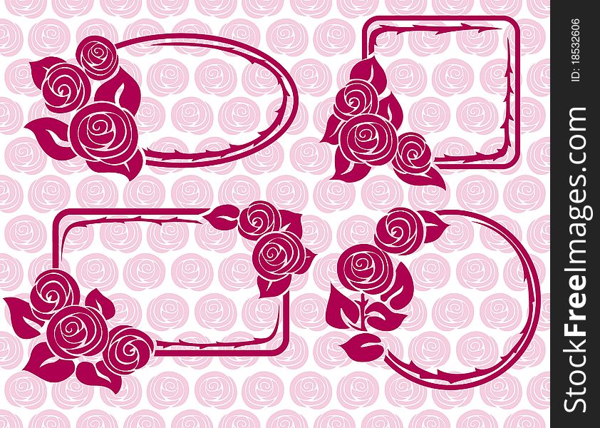 Banners and Frames with roses