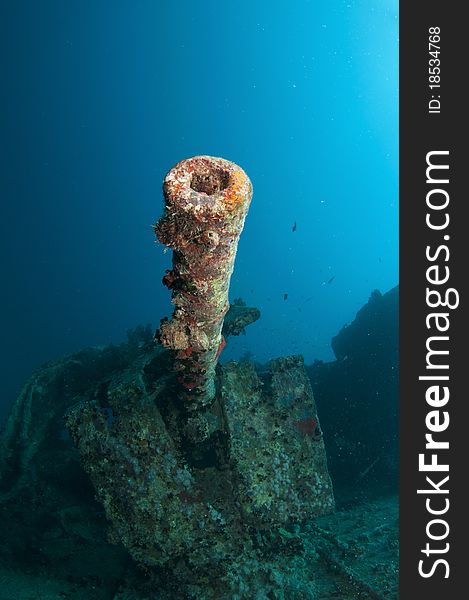 Battle guns on the SS Thistlegorm underwater wreck. Battle guns on the SS Thistlegorm underwater wreck