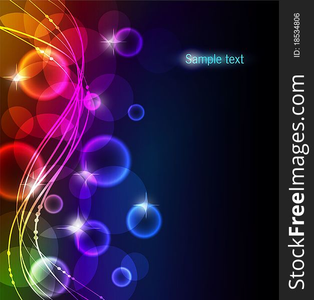 Vector illustration of Abstract color glowing background