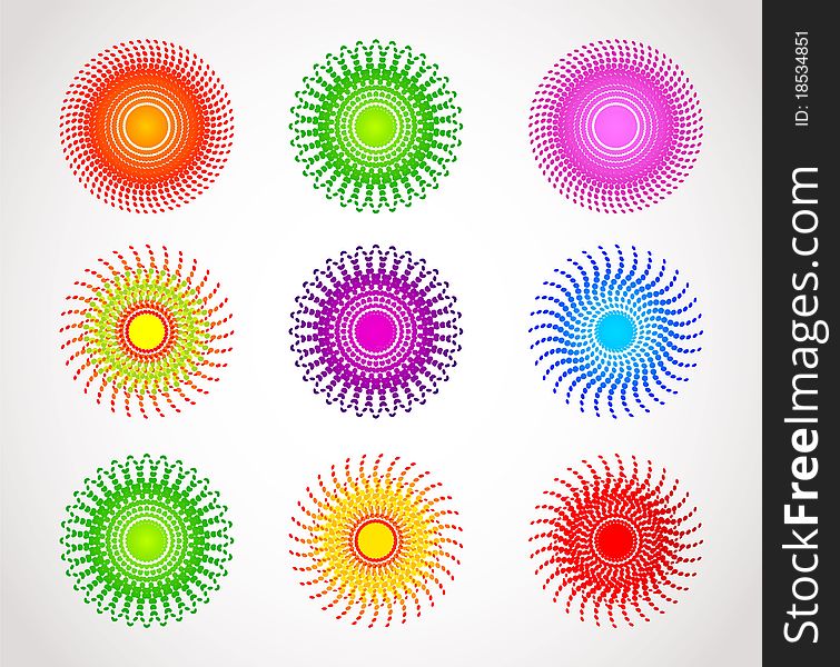 Vector illustration of Set of abstract color sphere