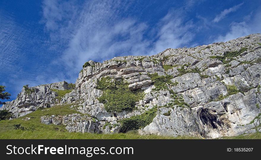 The cliffs and blue sky of the great orme in north wales. The cliffs and blue sky of the great orme in north wales