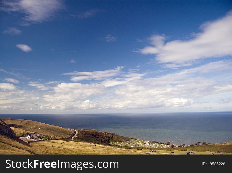 From the top of the great orme at llandudno in north wales. From the top of the great orme at llandudno in north wales