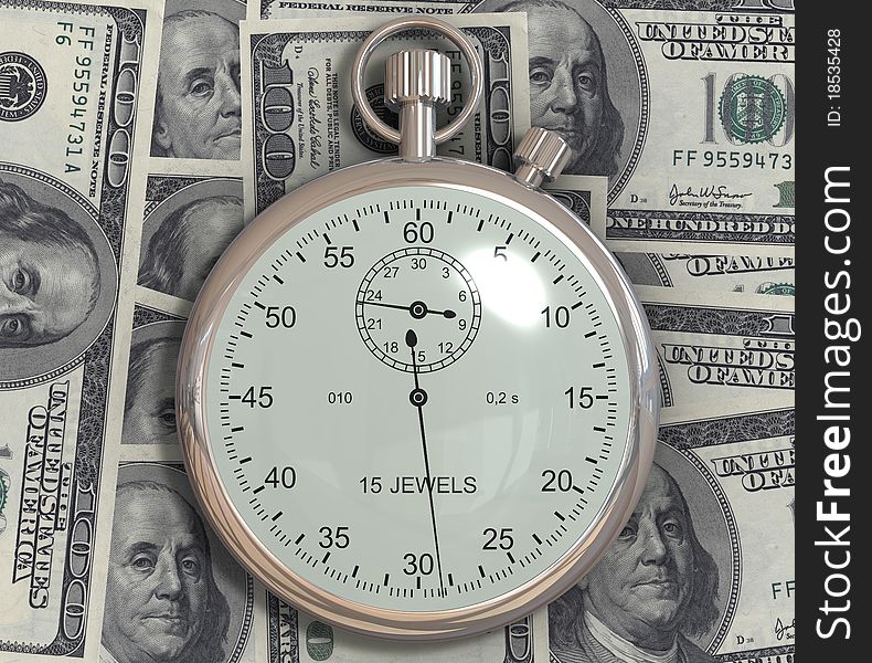 Time is money. 3d generated image