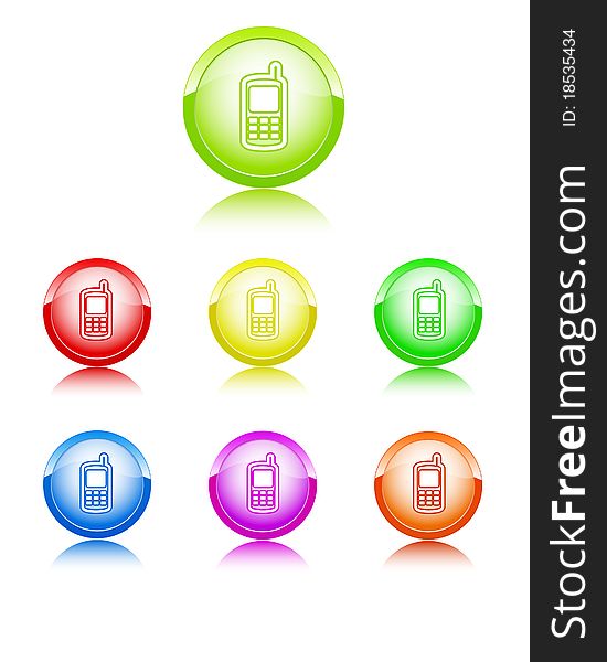 Vector Mobile multi color icons. Vector Mobile multi color icons