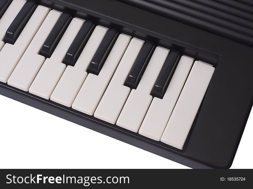 Close up midi keyboard from different angle