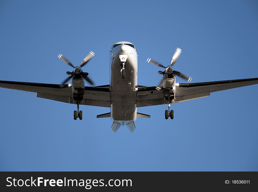 Two engine aircrafte before landing in Vancouver. Two engine aircrafte before landing in Vancouver