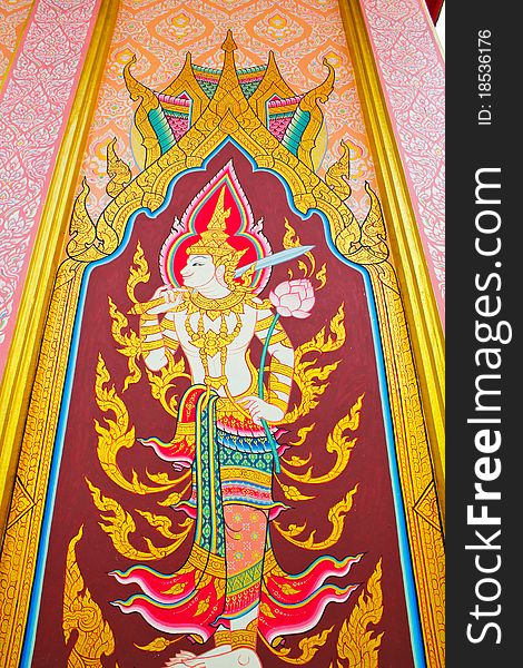 Thai colorful painting about Thai angel. Thai colorful painting about Thai angel
