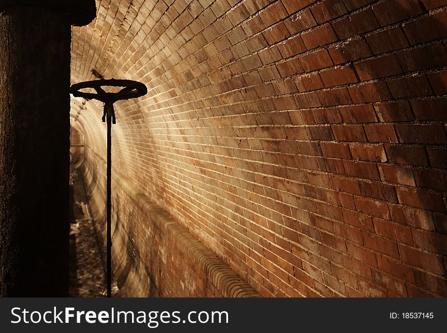 Underground old waste system in Prague, Czech republic.