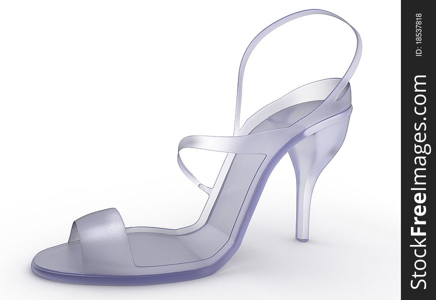 One shoe of crystal on a white background â„–1. One shoe of crystal on a white background â„–1