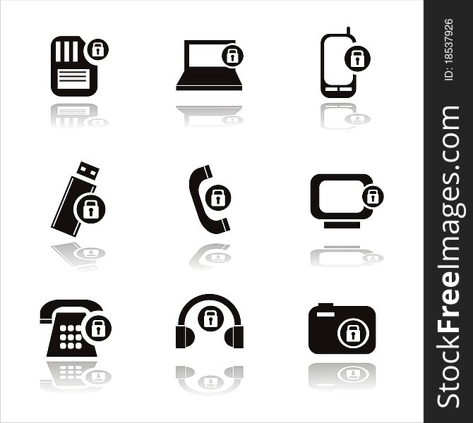 Technology with locks icons