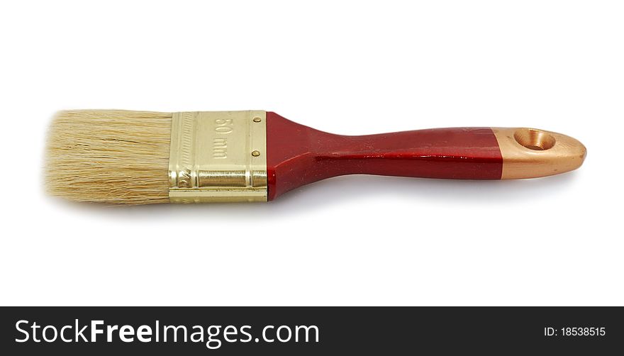 Manual brush for paint on white, hand tool