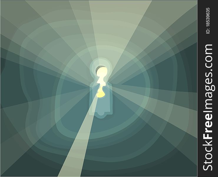 Picture of a keyhole and a rays of light