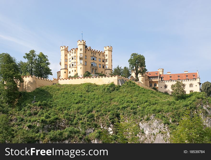 Hohenschwangau castle was rebuilt in neo-gothic style by King Maximilian II of Bavaria. It was the childhood residence of King Ludwig II of Bavaria