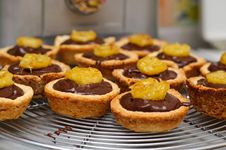 Chocolate Ganache And Banana Tarts Stock Image Chocolate Ganache And Banana Tarts Stock Image