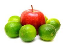 Laime And Red Apple Royalty Free Stock Image Laime And Red Apple Royalty Free Stock Image