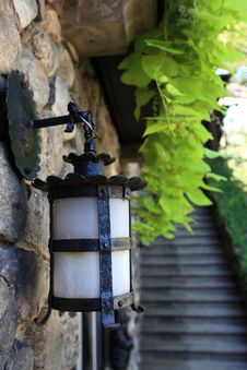 Lamp On Stone Wall Stock Photos Lamp On Stone Wall Stock Photos
