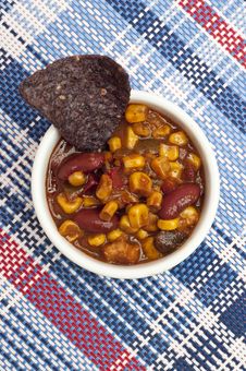Black Bean Dip With Blue Corn Tortilla Chips Royalty Free Stock Photography Black Bean Dip With Blue Corn Tortilla Chips Royalty Free Stock Photography