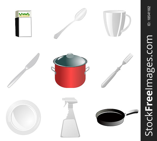 Set of kitchen utensils