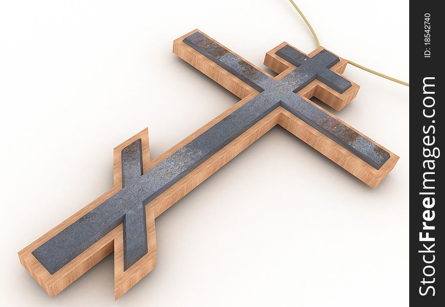 Wood and metal religion cross. Wood and metal religion cross