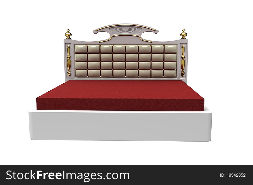 3d render of modern bed on a white background