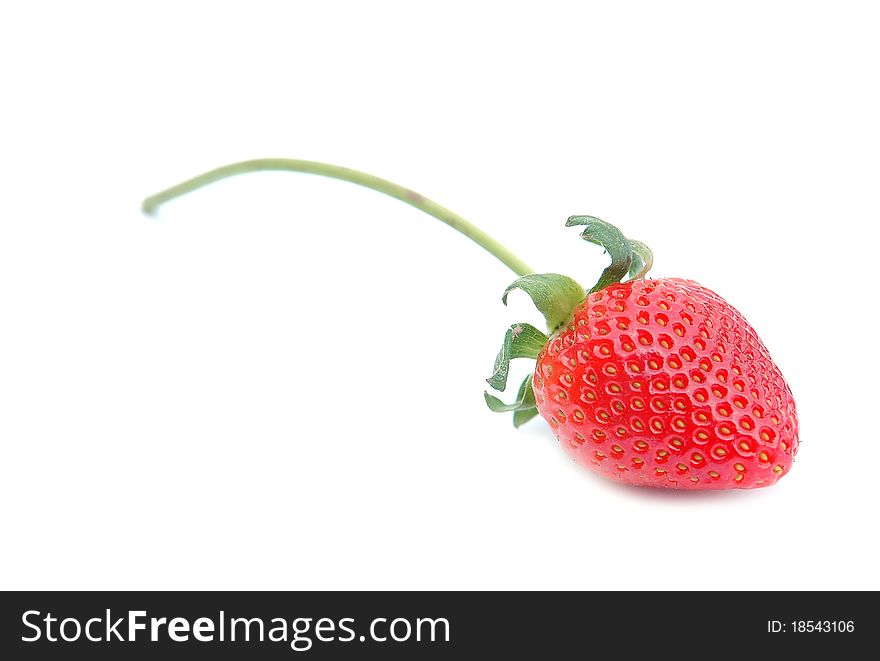 Fresh strawberry and white background