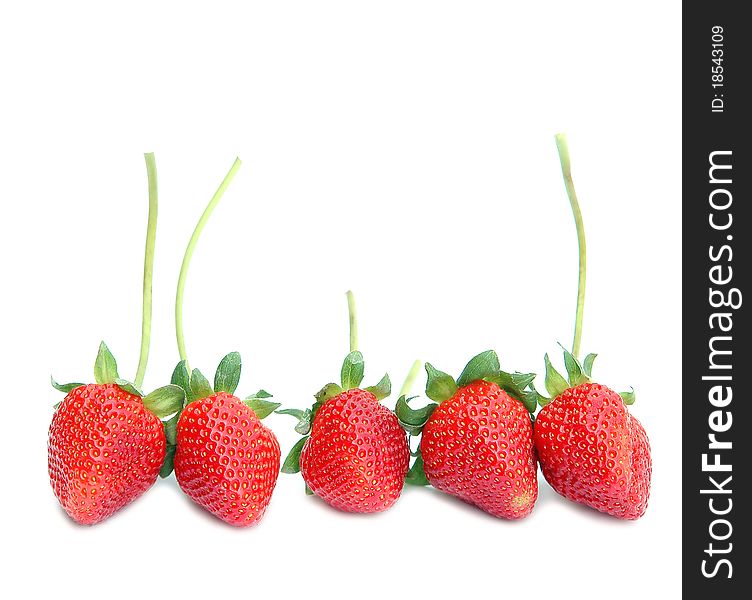 Fresh strawberry and white background