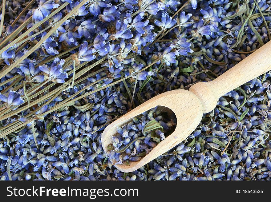 Still life with lavender and spoon