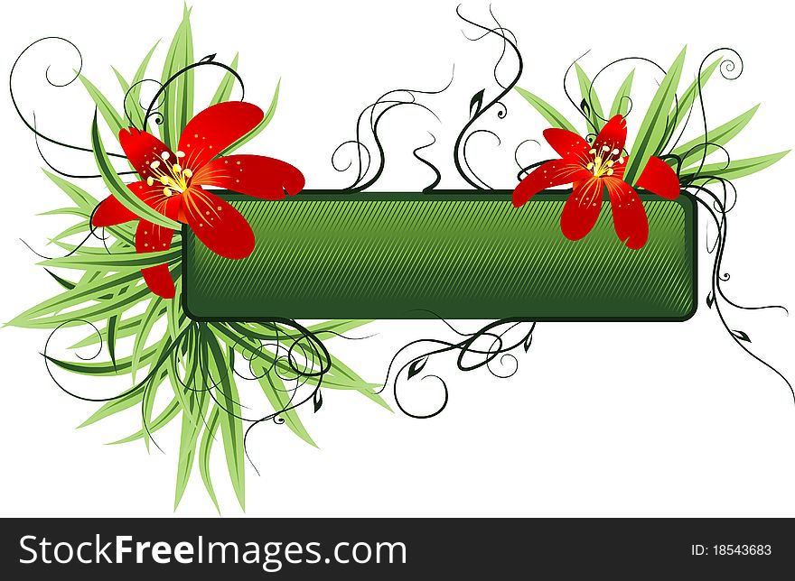 Floral background with design elements for your advert message