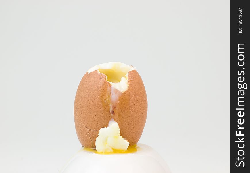 Soft egg on white background. Soft egg on white background