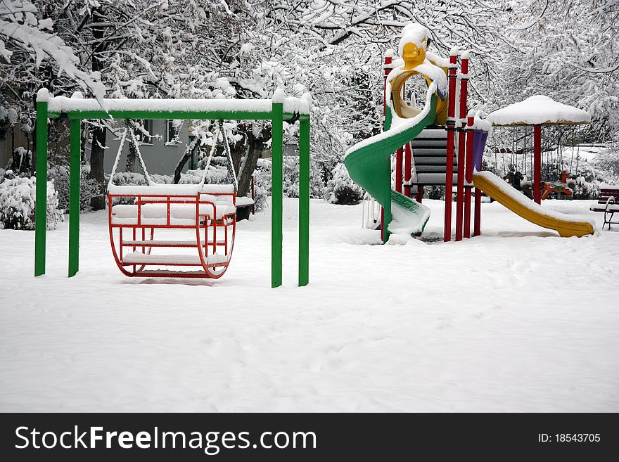 Playground With Snow