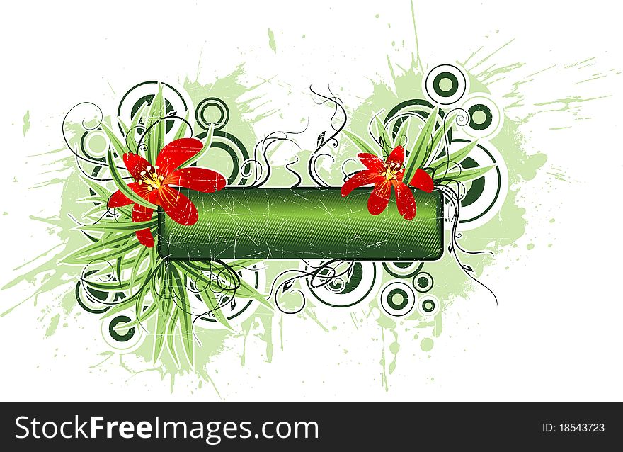 Floral background with design elemets for your advert text