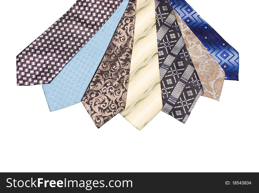 Set Of Luxury Ties On White