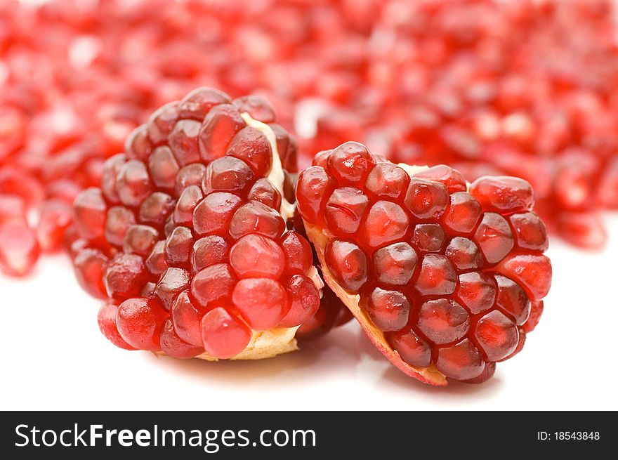 Pomegranate isolated on white