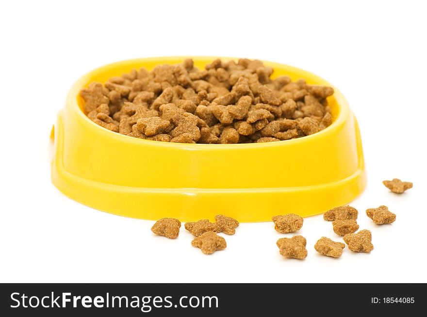 Pet Food Bowl Isolated White